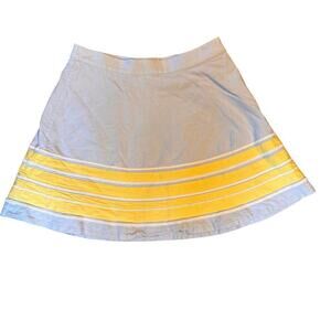 Vineyard Vines Border Stripe Oxford Swing Skirt.  Blue/Yellow.  Size 0